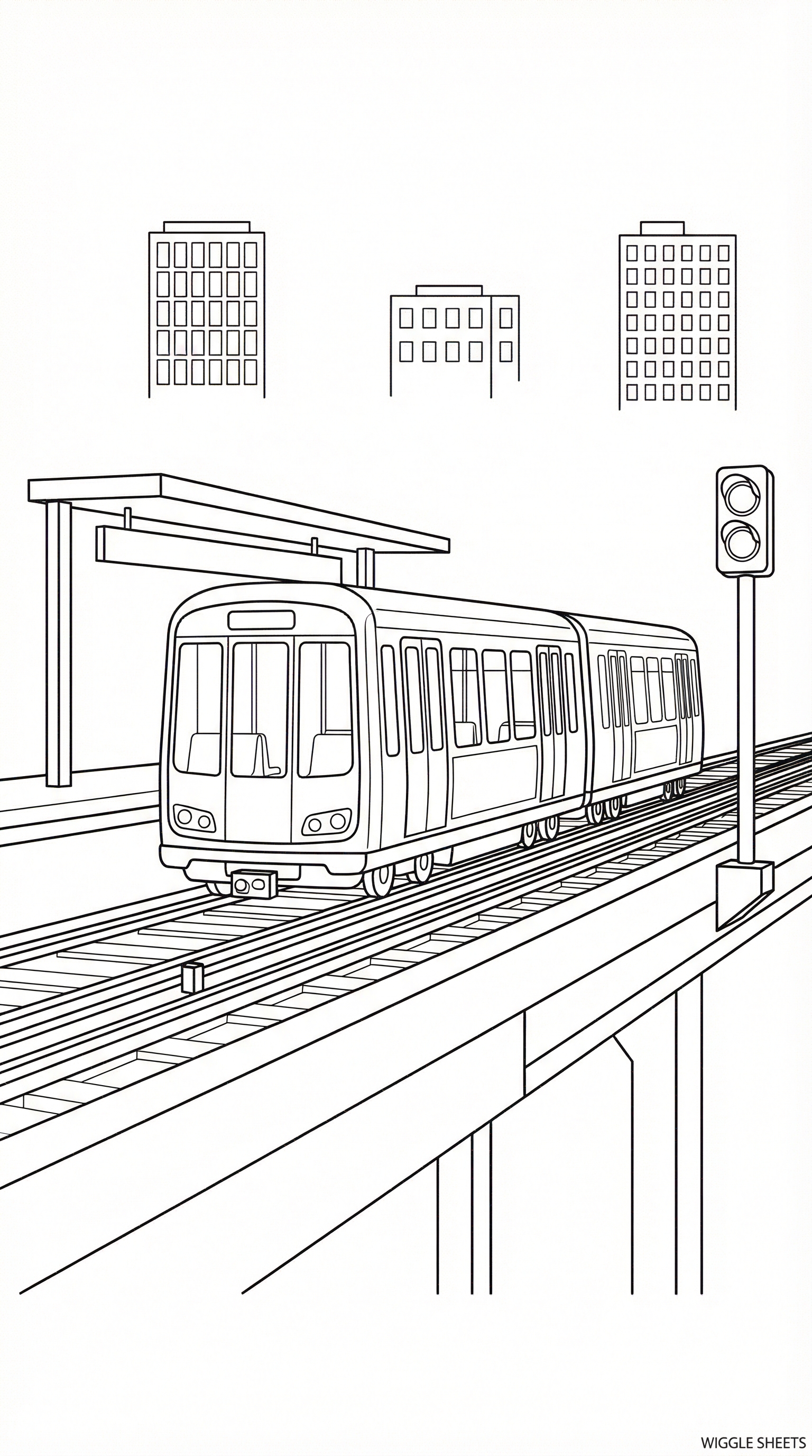 Metro Train Coloring Page